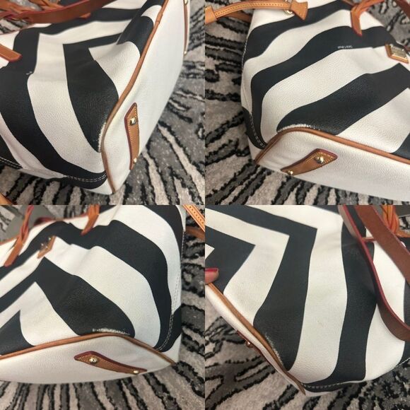 2 DOONEY & BOURKE Chevron Black and White Tote & small bag - Picture 10 of 16